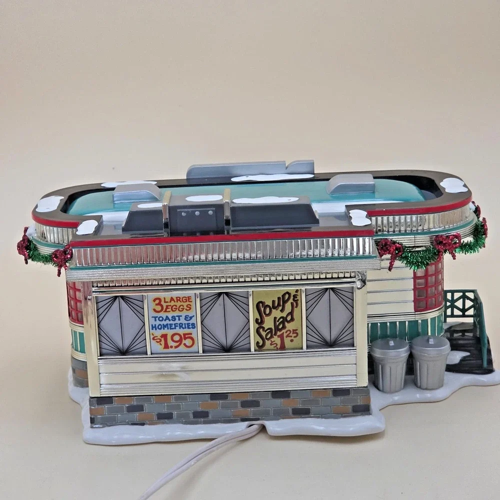 Department 56 Snow Village Shelly's Diner 1999 Illuminated 56.55008 Original Box
